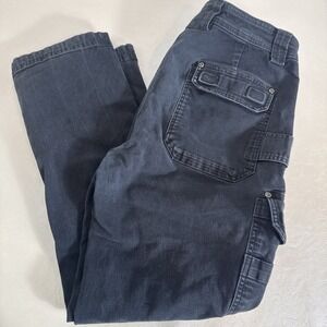 Duluth Flex Fire Hose Cargo Slim Pants Mens 34x30 Black Utility Canvas Workwear